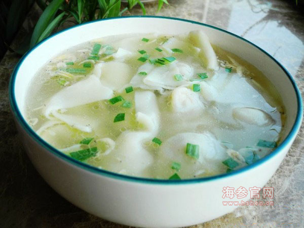 骨汤鲜肉海参馄饨的做法