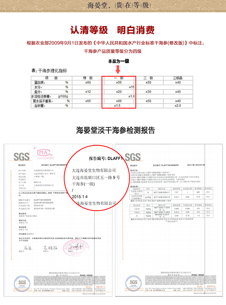 海晏堂海参礼盒装